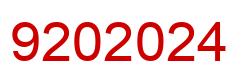 Number 9202024 red image