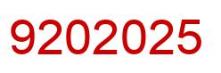 Number 9202025 red image