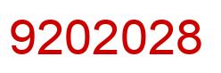 Number 9202028 red image