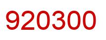 Number 920300 red image