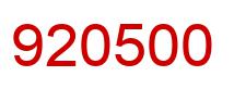 Number 920500 red image