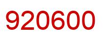 Number 920600 red image