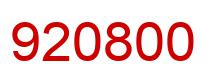 Number 920800 red image