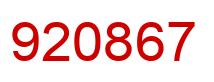 Number 920867 red image