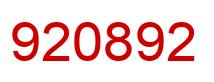 Number 920892 red image