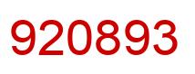 Number 920893 red image