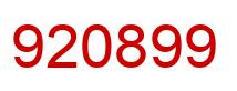 Number 920899 red image