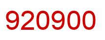 Number 920900 red image