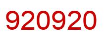 Number 920920 red image