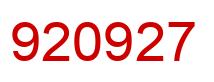 Number 920927 red image
