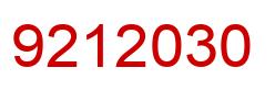 Number 9212030 red image