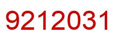Number 9212031 red image