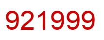 Number 921999 red image