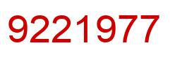 Number 9221977 red image