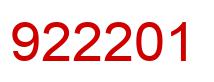 Number 922201 red image