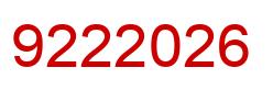 Number 9222026 red image