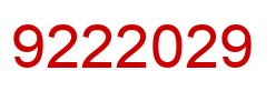 Number 9222029 red image
