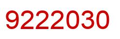 Number 9222030 red image