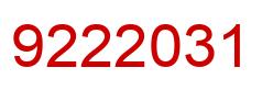 Number 9222031 red image
