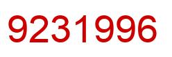 Número 9231996 imagen rojo