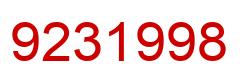 Number 9231998 red image