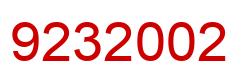 Número 9232002 imagen rojo