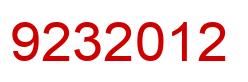 Number 9232012 red image