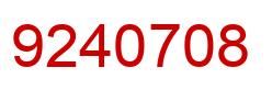 Number 9240708 red image