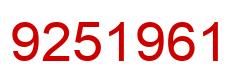 Number 9251961 red image