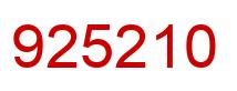 Number 925210 red image
