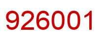 Number 926001 red image