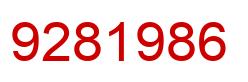 Number 9281986 red image