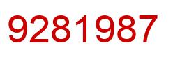 Number 9281987 red image