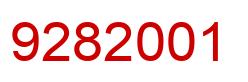 Number 9282001 red image