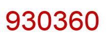 Number 930360 red image