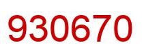 Number 930670 red image