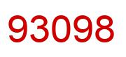 Number 93098 red image