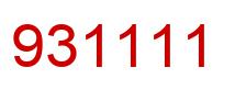 Number 931111 red image