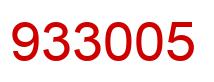 Number 933005 red image