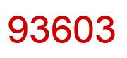 Number 93603 red image