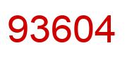 Number 93604 red image