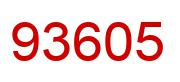 Number 93605 red image