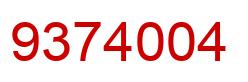 Number 9374004 red image