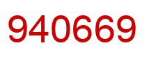 Number 940669 red image