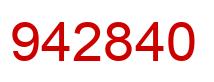 Number 942840 red image