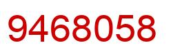 Number 9468058 red image
