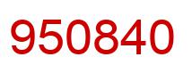Number 950840 red image