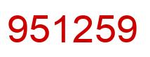 Number 951259 red image