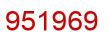 Number 951969 red image