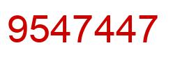 Number 9547447 red image